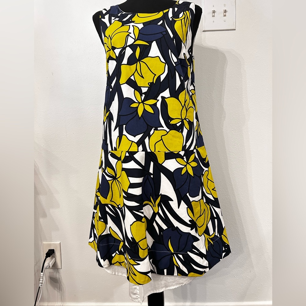 Beatrice .b Cotton-lined Blue and Yellow Floral
Sleeveless‎ Dress-Sz 4